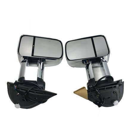TRAILFX MIRRORS Replacement 6 Inch Width x 1212 Inch Height Dual Mirrors Extends 233 Inch GM07HEC